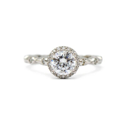 Ritani 18k White Gold Round Halo Engagement Ring - Image 1 of 3