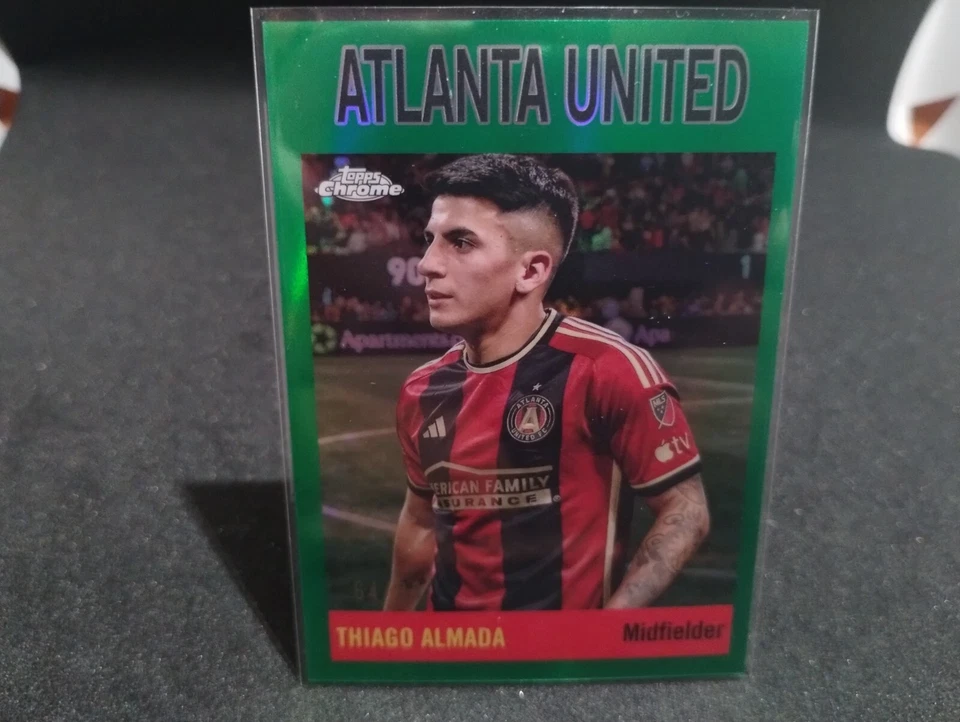 Topps 2024 MLS Chrome Thiago Almada Green Refractor Atlanta United  64 /99 NM - Image 1 of 2