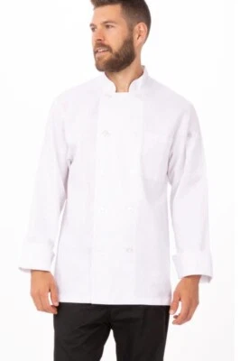 Nuevo Abrigo de Chef Blanco Unisex Chef Chaqueta Talla 3XL Manga Larga XXXL Foto 1 de 4