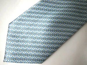 Stafford Mens Necktie Tie Grey Blue Beige Geometric 59" - Picture 1 of 4
