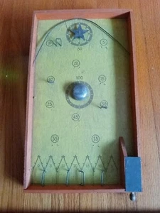 Vintage kleines Flipperspiel aus Holz ohne Metallkugeln - Bild 1 von 11