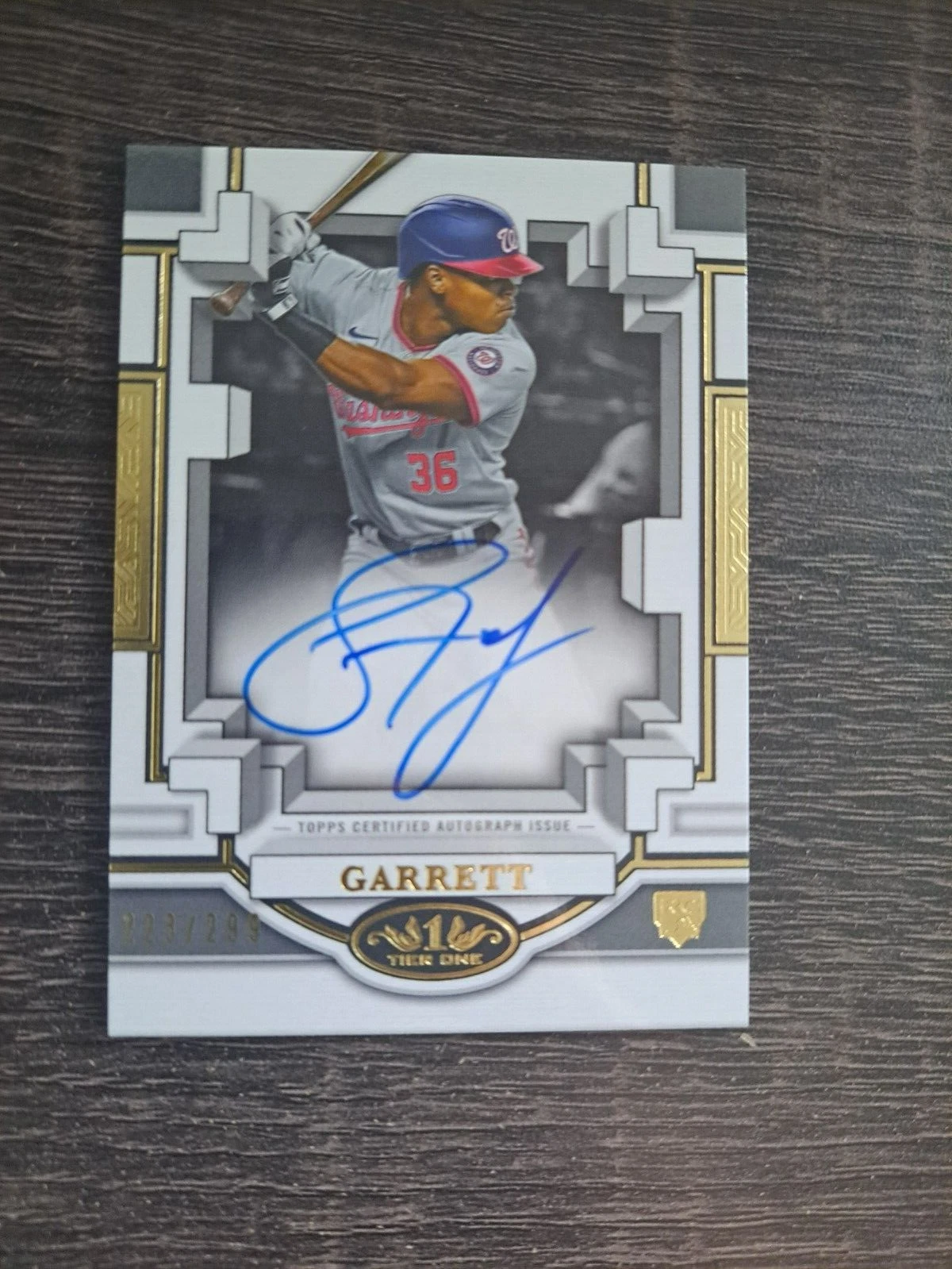 2023 Topps Tier One Break Out Autographs Stone Garrett auto /299