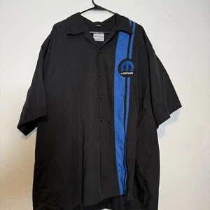 Mechanic Style Button Up Work Shirt - Black w/ Blue Mopar M Emblem / Logo 3XL - Picture 1 of 3