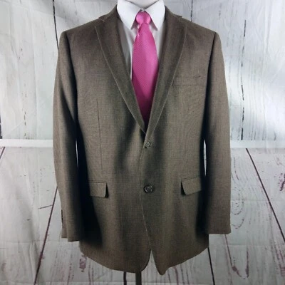 Adolfo 46R Lambswool 2 Button Multicolor Houndstooth Blazer Sport Coat $599 - Image 1 of 4