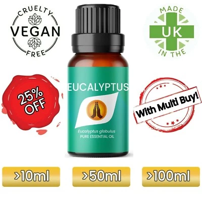 AROMA ENERGY Eucalyptus Essential Oil | Pure Natural Aromatherapy Oil Vegan | Diffuser Burner