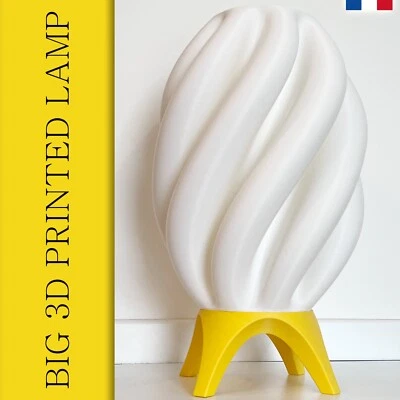 Lámpara grande ondulada impresa en 3D | Lámpara moderna de 20" o 50 cm de altura Foto 1 de 4