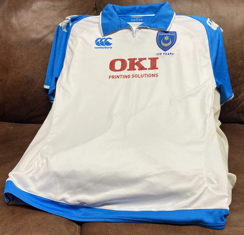 Vintage Portsmouth FC Soccer Canterbury 110 Years Oki Printing Solutions Shirt Cover