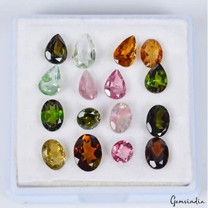 VVS 16 Pcs Natural Multi Color Tourmaline 5-8mm Mix Faceted Cut Loose Gemstones - Picture 1 of 9