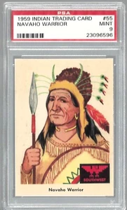 1959 Indian Trading Card #55 Navaho Warrior PSA 9 Mint 23096596 - Picture 1 of 2