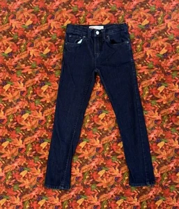 Levis 510 Boys Skinny Jeans Size 10 Reg W25 L25 Denim Dark Blue Adjustable - Picture 1 of 6