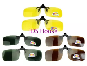 Day Night Vision Clip on Flip up Polarized Driving Sun Glasses – W110 - Picture 1 of 8