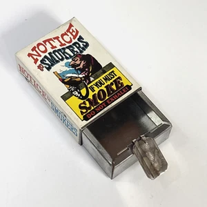 Vintage Steel Pocket Ashtray by JSNY Made in Hong Kong "DO NOT EXHALE" NOVELTY - Picture 1 of 6