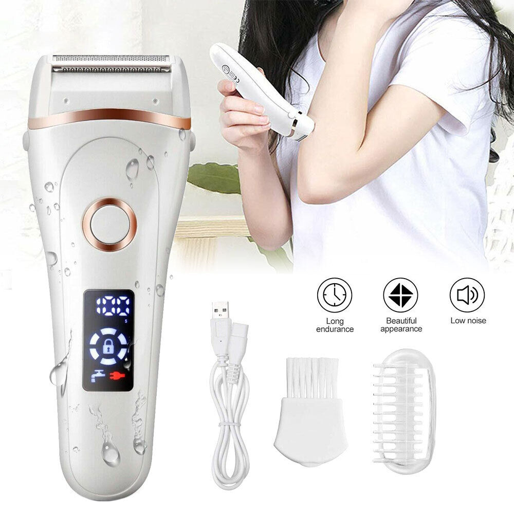 Electric Razor Shaver Women Hair Remover Wet Dry Painless Lady Body Rechargeable