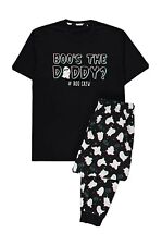 Men's Daddy Halloween Ghost Slogan Glow in the Dark Pyjamas XS S M L