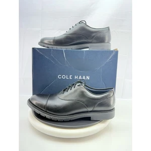 Cole Haan GrandFlex Mens Sz 12M Black Leather Dress Cap Toe Oxford Shoes C40328 - Picture 1 of 12