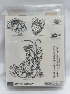 Stampin Up - In The Garden - Rare New! 2000 Stamp Set Of 6 Strawberry Ladybug… - Picture 1 of 2