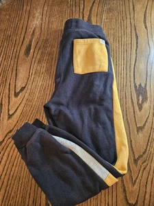 Free Planet Boys Joggers Size 16 Black Yellow Gray Fleece Pants Colorblock - Picture 1 of 9