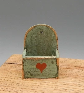OOAK Hand Painted Rustic Wooden Match Holder Artisan Dollhouse Miniature 1:12 - Picture 1 of 10