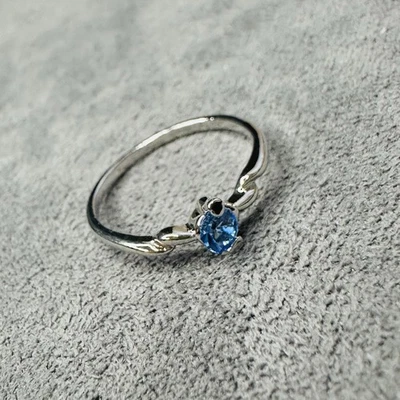 Ring silber blau Zierstein Größe 50 Damen Schmuck elegant - Bild 1 von 4