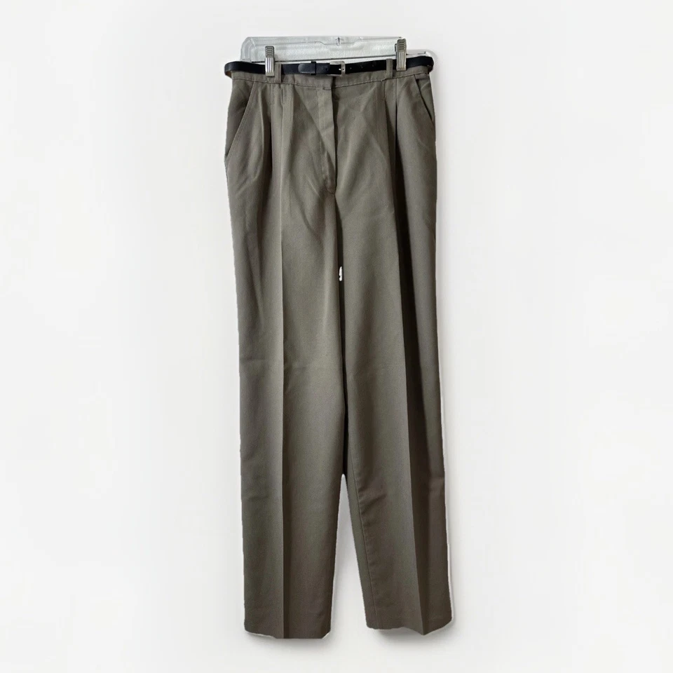 Pantalones de vestir BOBBIE BROOKS para mujer 13/14 (28x32) gris con cinturón Y2K plisado RETRO Foto 1 de 4