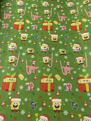 SPONGEBOB SQUAREPANTS Christmas Wrapping Paper 50 sq ft Large SPONGE BOB SQUARE - Image 1 of 4