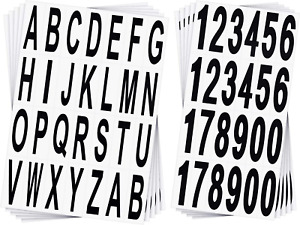 10 Sheets Mailbox Numbers and Letters Stickers for outside Stick on Black Vinyl