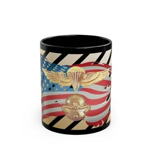 11oz Black Mug USMC Recon Wings Scuba Bubble Patriotic Operator recon - Picture 1 of 5