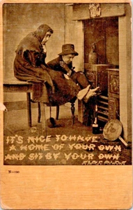 Humor Nice to have home of your own huddled in front of heat postcard a88 - Picture 1 of 2