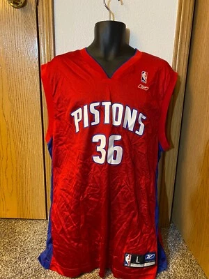 Camiseta deportiva de baloncesto Rasheed Wallace #36 Detroit Pistons Reebok grande NBA Foto 1 de 3