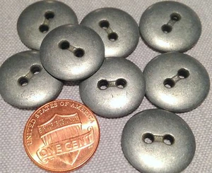 8 schwere graufarbene Metallknöpfe zum Durchnähen 11/16" 18 mm # 7694 - Bild 1 von 1