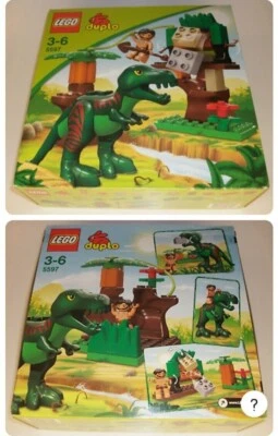 RAR!! Lego DUPLO 5597 GROßER T-REX Steinzeit mit Tarzan ohne Originalkartonn - Bild 1 von 3