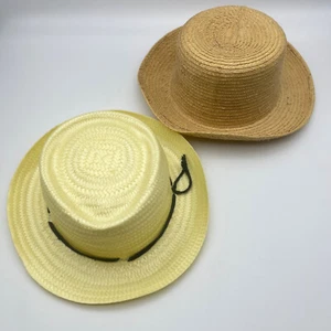 Lot of 2 Vintage Kids Straw Hats 1980's - Picture 1 of 9