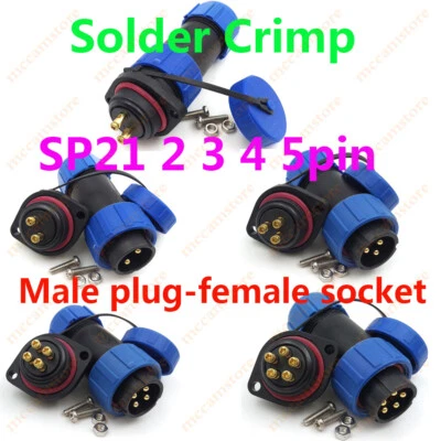SP212,3,4,5 pin Screw Crimp Waterproof Power Connector IP67,Aviation Plug Socket - Image 1 of 4