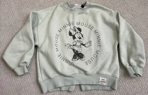 Zara Disney Collection Girls Size 9 Green Minnie Mouse Sweatshirt - Picture 1 of 9