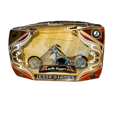 2006 West Coast Choppers Jesse James Gold Digger Light Blue Gold Flames - Image 1 of 4