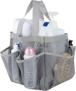 7 Pocket Shower Caddy Tote, Grey - Keep your shower 9" x 8" x 6", - Picture 1 of 3