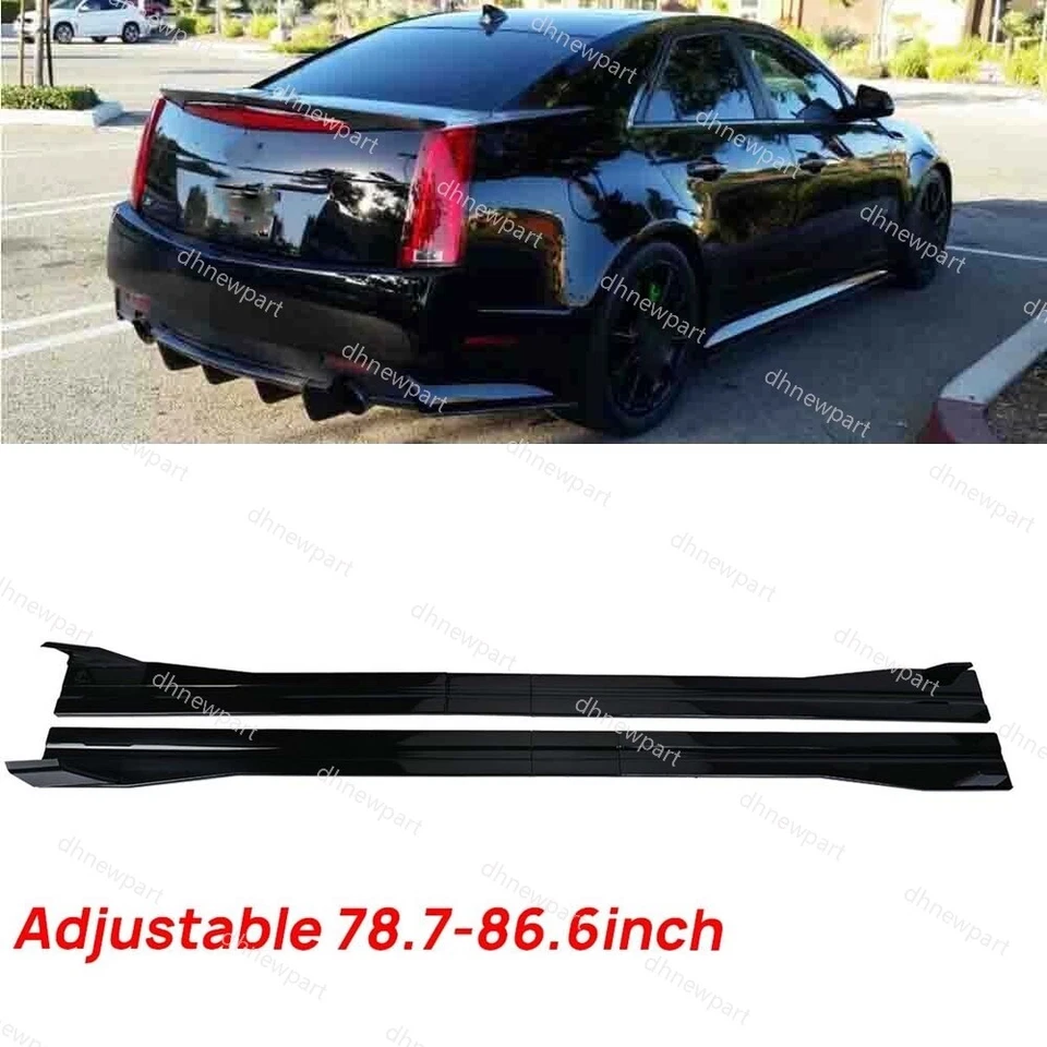 Adjustable Car Side Skirt Rocker Panel Lip Fit For Cadillac CTS ATS CT4 CT5 DP - Image 1 of 4