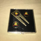 Vintage NBC Sports Metal Golf Ball Markers & Divot Tool in Case TV Advertising