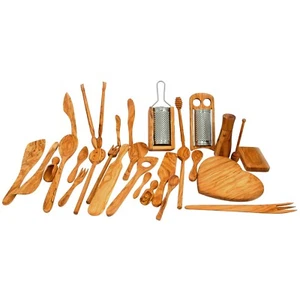 Handmade Olive Wood Cooking Utensils - Wooden Kitchenware / 58+ items SkandWood - Picture 1 of 165