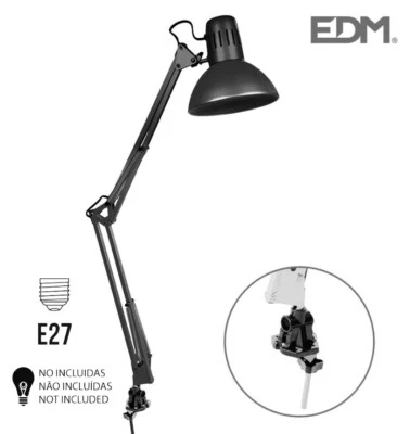 LAMPADA DA TAVOLO SCRIVANIA SNODABILE MOD. ARCHITETTO CON FISSAGGIO A MORSETTO  - Immagine 1 di 3