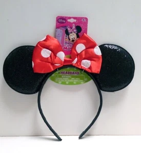 Minnie Mouse Stirnband rot gepunktet Schleife Minnie Ohren / Party Disney Glitzerohren - Bild 1 von 3
