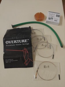 Replacement Violin Strings (Set) in 1/2 Size + Rosin + Dampit Humidifer - Picture 1 of 2