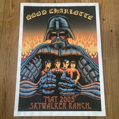 2005 Good Charlotte Star Wars Silkscreen Concert Poster by EMEK Darth Vader May - Image 1 of 4