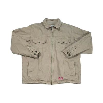 Jaqueta de trabalho vintage Dickies lona lã sherpa forrada zíper completo L Y2k utilitário - Imagem 1 de 4