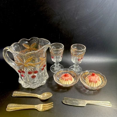 Juego de cucharas de vidrio para beber jarra de limonada victoriana American Girl Samantha's Foto 1 de 4