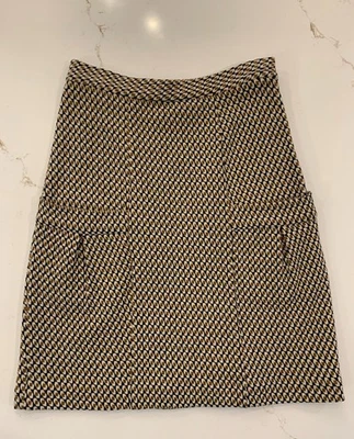 Diane von Furstenberg Skirt Geometric Two Pattern Front Pockets Size 2 - Imagem 1 de 4