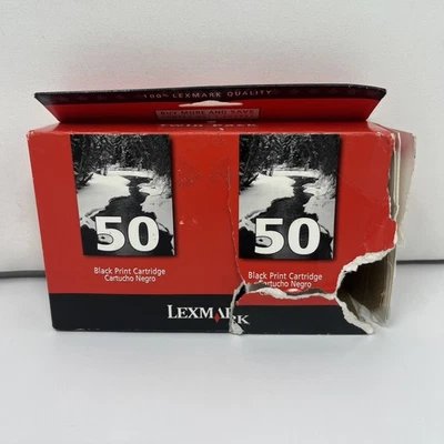 Lexmark 50 Black Ink Cartridge 2-Pack Genuine Damaged Box ￼ - Image 1 of 4