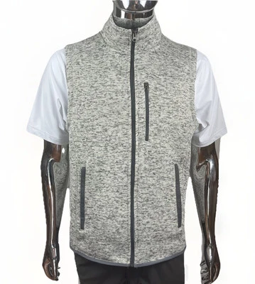 Beverly Hills Polo Club Chaleco Para Hombre Grande Gris Jaspeado Bolsillos Cuello Simulado Cremallera Completa Foto 1 de 4