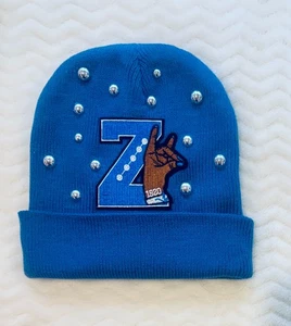 Zeta Sorority Beanie | Zeta Phi Beta  Embroidered Hat | NWOT OS D9 | Handmade - Picture 1 of 2
