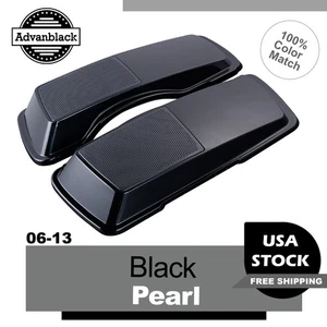Tapas de altavoz alforja Advanblack Black Pearl 6x9 para Harley Touring 06-13 - Imagen 1 de 13